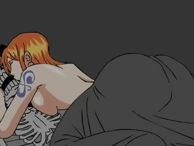 Nami from One Piece gets seduced by Brook