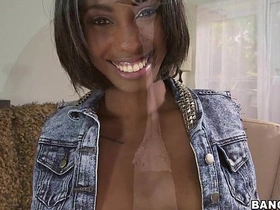 Barely legal ebony teen Adriana Malao in steamy solo session