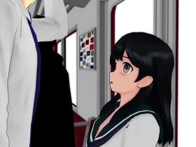 Huge anime boobs and cumming trains in reverse