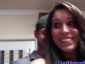 Naughty roommates get wild in party-themed sex session