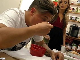 Aroused guy has sex with his attractive stepmom