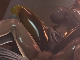 SFM animation of Renamon engaging in oral and vaginal sex with a human