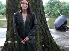Tattooed granny's outdoor exhibitionism: a tantalizing display of mature nudity