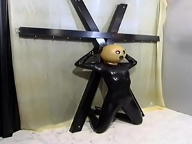 Hardcore anal and blow job in a kinky crucifixion scenario